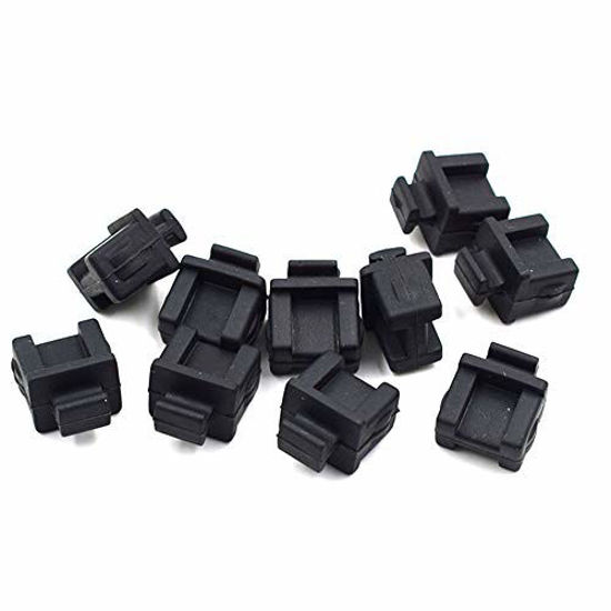 Picture of Hxchen SFP-B Black Silicone Anti-dust Stopper/Plug for Protect Data Port of Devices - (10 Pcs)