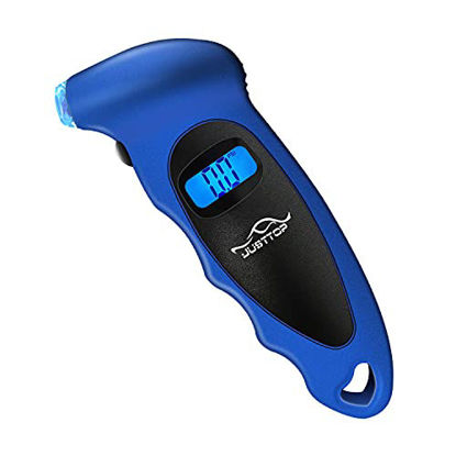 Picture of JUSTTOP Digital Tire Pressure Gauge, 150PSI 4 Setting for Cars, Trucks and Bicycles, Backlit LCD and Non-Slip Handle, Easy and Accurate Reading (Royal Blue)