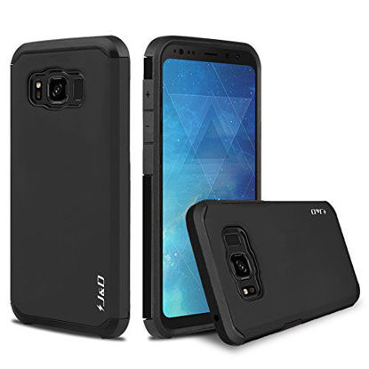 Picture of J&D Case Compatible for Galaxy S8 Active Case, Heavy Duty Dual Layer Hybrid Shock Proof Protective Rugged Bumper Case for Samsung Galaxy S8 Active Case, Not for Galaxy S8 Edge/Galaxy S8, Black