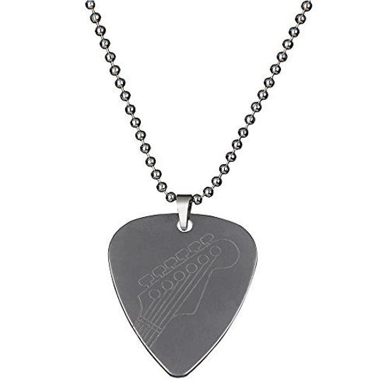 Picture of PUNK Stainless Steel Pick Necklace for Electric Bass Guitar Variety Creative Designs (1A)