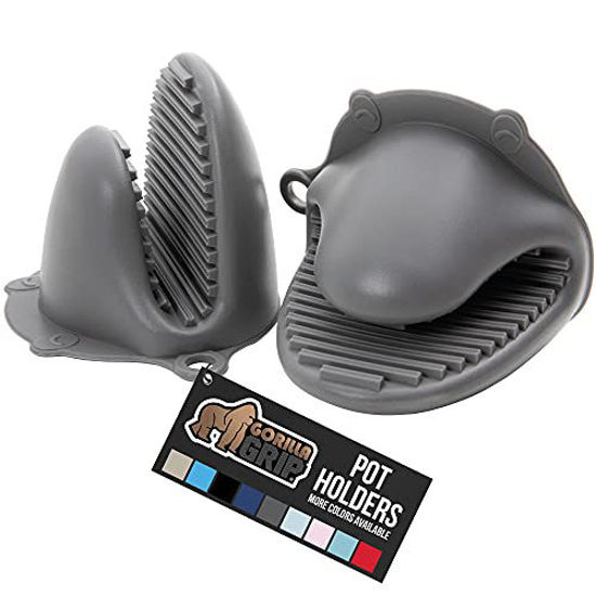 Gorilla Grip Premium Silicone Oven Mitt and Pot Holder 4 Piece Set
