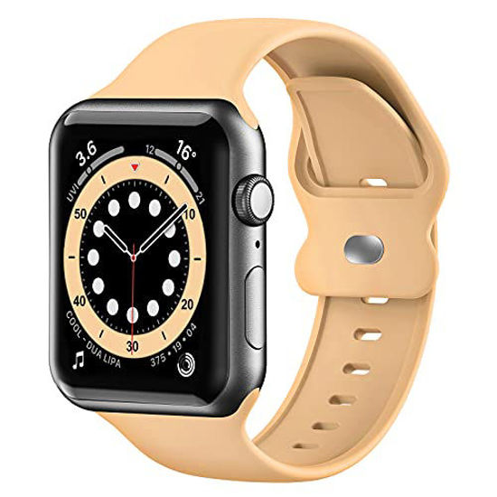 Picture of Upgrade Bands Compatible with Apple Watch Band 38mm 40mm 41mm for Women Men-Soft Silicone Replacement Sport Watch Strap for iWatch SE Series 7 6 5 4 3 2 1-Smartwatch Band