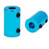 Picture of Twidec/2Pcs 6mm to 6mm Bore Flexible Shaft Coupling Robot Motor Wheel Blue Aluminum Casing Rigid Coupler Connector COUPLER-BU-6-6