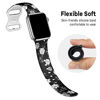 Picture of EXCHAR Floral Pattern Strap Compatible with Apple Watch Band 38mm 40mm 41mm for Women Men, Fadeless Flower Printed Silicone Wristband for iWatch Series 7 6 5 4 3 2 1 SE, Elegant Flower