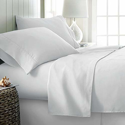 Picture of 600 Thread Count 100% Egyptian Cotton Pillow Cases, White Standard Pillowcase Set of 2, Long-Staple Combed Pure Natural 100% Cotton Pillows for Sleeping, Soft & Silky Sateen Weave Bed Pillow Cover