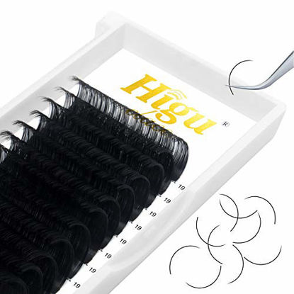 Picture of Higu Classic Eyelash Extensions 0.05mm C 19mm Tray Individual Eyelash Extensions Silk Classic Lashes Extension Premium Single Lash Extensions Professional Salon Use(0.05 C 19mm)