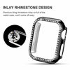 Picture of Yolovie Compatible for Apple Watch Case 38mm 40mm 42mm 44mm Bling Crystal Diamonds Rhinestone Bumper Cover for Women Girl, Hard PC Protective Frame for iWatch Series 6/5/4/3/2/1/SE - 38mm Black