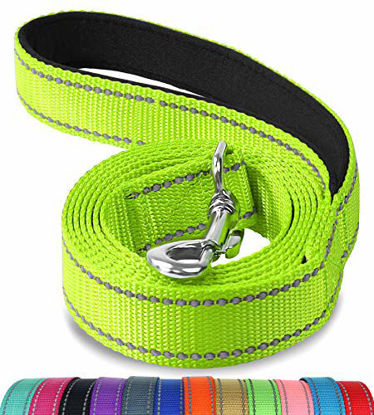 Picture of Joytale Reflective Nylon Dog Leash, Padded Handle Dogs Leashes for Walking,Training Lead for Large, Medium Dogs, 4FT,Green