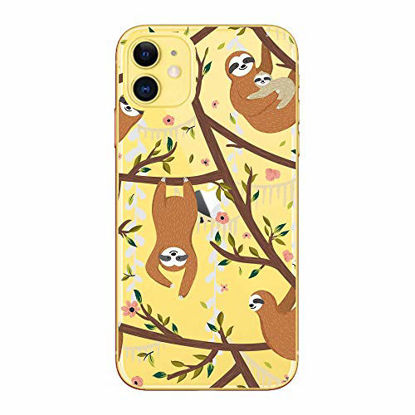 Picture of iPhone 11 (6.1 inch) Case,Blingy's Fun Sloth Style Transparent Clear Soft TPU Protective Case Compatible for iPhone 11 6.1" 2019 Release (Sloths in Trees)