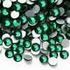 Picture of Towenm 200PCS Glass Flatback Rhinestones, SS30 Flat Back Crystals for Craft Clothes Nail Face Art, Non Hotfix Round Flatback Crystal Rhinestone Loose Gemstones (Emerald/Green, 6.5mm)