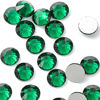 Picture of Towenm 200PCS Glass Flatback Rhinestones, SS30 Flat Back Crystals for Craft Clothes Nail Face Art, Non Hotfix Round Flatback Crystal Rhinestone Loose Gemstones (Emerald/Green, 6.5mm)