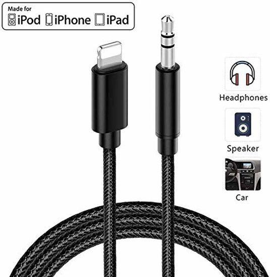 [Apple MFi Certified]2 in 1 Audio Charging Cable Compatible with  iPhone,Lightning to 3.5mm Aux Cord Audio Jack Works with Car Stereo Speaker  Headphone