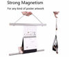Picture of Artmag Magneitc Poster Hanger Frame, 8x10 8x12 8x24 Light Wood Wooden Magnet Canvas Artwork Print Dowel Poster Hangers Frames Hanging Kit (Grey, 8")
