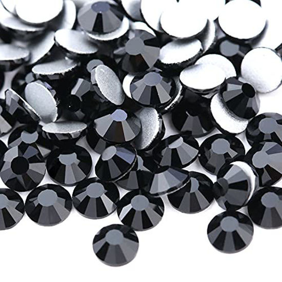 Black Rhinestones Glue On Crystals Crafts Making Flat Back Nail