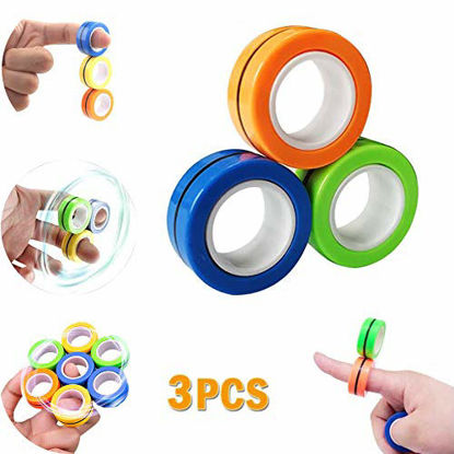 Picture of ICEYA Fidget Spinner, Magnetic Ring Stress Relief Toy with Bearing Focus, Finger Spinner Fidget Toy to Relieve ADHD Anxiety for Adults and Children