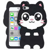 Picture of YONOCOSTA Cute iPod Touch 7 Case, iPod Touch 6 Case, iPod Touch 5 Case, Funny Kawaii 3D Cartoon Big Eye Black Cat Kitty Animals Soft Silicone Shockproof Cases Cover for Kids Child Girls Women