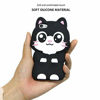 Picture of YONOCOSTA Cute iPod Touch 7 Case, iPod Touch 6 Case, iPod Touch 5 Case, Funny Kawaii 3D Cartoon Big Eye Black Cat Kitty Animals Soft Silicone Shockproof Cases Cover for Kids Child Girls Women