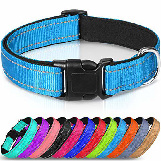 Picture of Joytale Reflective Dog Collar,Soft Neoprene Padded Breathable Nylon Pet Collar Adjustable for Small Dogs,Sky Blue,S