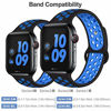 Picture of EXCHAR Sport Band Compatible with Apple Watch Band 40mm Series 5/4 Breathable Soft Silicone Replacement Wristband Women and Men for iWatch 38mm Series 3/2/1 Nike+ All Various Styles M/L Black Bule