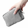 Picture of E-Tree 7 inch Canvas Zippered Small Bag, Mini Travel Makeup Carrying Case, Cosmetic Bag, Portable Electronics Accessories Organizer, Tiny Coin Purse Wallet, Little Pouch for Little Items, Grey