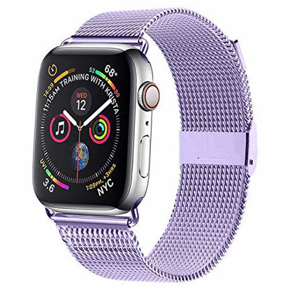 Picture of Stan Lee Compatible for Apple Watch Band 38mm 40mm 42mm 44mm, Wristband Loop Replacement Band for Iwatch Series 5/4/3/2/1 (17-Lavender purple, 42mm/44mm)