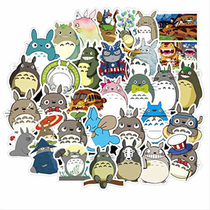 Picture of 50Pcs Cute Cartoon Waterproof Vinly Totoro Animals Decals Stickers Pack to Kids Teens Boys Girls for Laptop MacBook Skateboard Toddlers Flasks Motorcycle Bike Car Luggage Bumper Room Wall. (Totoro)