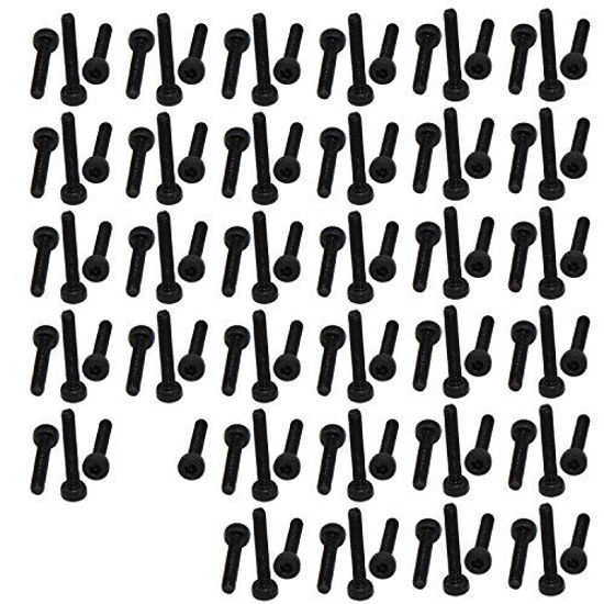 Picture of XunLiu 100PCS Grade 14.9 Alloy Steel Hex Socket Head Cap Screws Allen Wrench Drive Knurled Screws Black M2 12MM