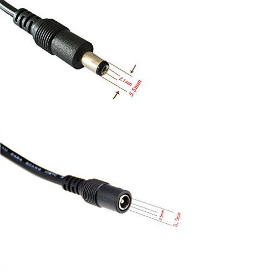 Picture of 2 Pack Black 1 Female to 2 Male 5.5mm X 2.1mm CCTV DC Power Supply Splitter Cable