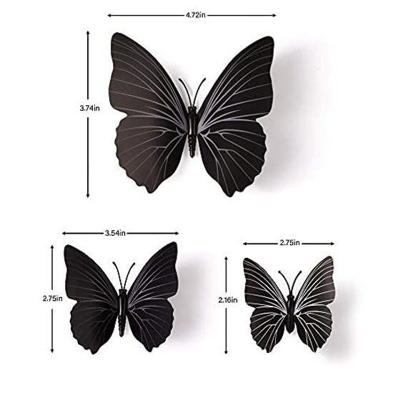 Picture of Amaonm 24pcs 3D Vivid Special Man-Made Lively Butterfly Art DIY Decor Wall Stickers Decals Nursery Decoration, Bathroom Décor, Office Décor, 3D Wall Art, 3D Crafts for Wall Art Kids Room Bedroom