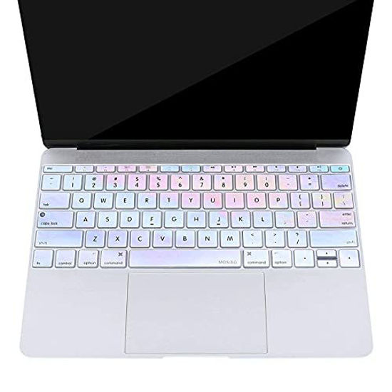 Picture of MOSISO Silicone Pattern Keyboard Cover Protective Skin Compatible with MacBook Pro 13 inch 2017 2016 Release A1708 Without Touch Bar & Compatible with MacBook 12 inch A1534, Colorful Clouds