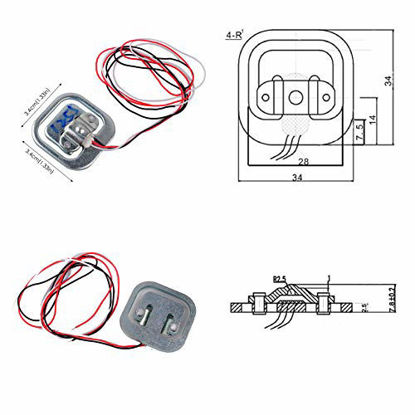 Picture of 4pcs 50kg Load Cell Half Bridge Strain Gauge Human Body Scale Weight Sensor + 1pc HX711 Amplifier AD Module for Arduino