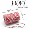 Picture of HOKI Cotton Bakers Twine Red & White 100M (328 Feet), Packing String, Durable Rope for Gardening, Decoration, Tying Cake and Pastry Boxes, DIY Crafts & Gift Wrapping, for Art and Craft