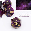 Picture of Haxtec Nebula DND Dice Set 7PCS Polyhedral D&D Dice for Roleplaying Dice Games as Dungeons and Dragons Pathfinder Warhammer Etc. (Purple Black Nebula)