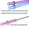 Picture of Dakoufish BPA-Free 12 Piece 11 Inch Reusable Clear Plastic Glitter Sparkle Drinking Straw Plus one Cleaning Brush (Pink,11inch)