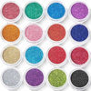 Picture of 16 Colors Glitter Nail Sequins Powder Cosmetic Festival Chunky Body Manicure Craft Glitter for Nail Hair Face with 6 Small Brushes (0.3 mm, Mixed Colors)