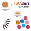 Picture of 16 Colors Glitter Nail Sequins Powder Cosmetic Festival Chunky Body Manicure Craft Glitter for Nail Hair Face with 6 Small Brushes (0.3 mm, Mixed Colors)