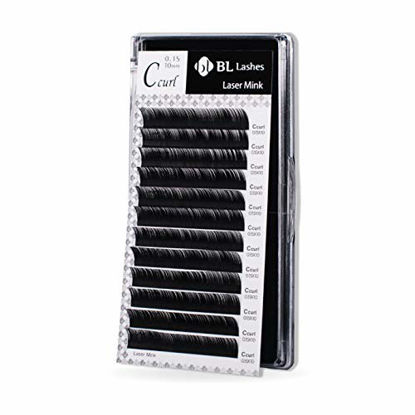 Picture of 0.15 CLASSIC Mink lash extensions C, D curl | Speedy lashing, longer-lasting lash extensions with laser-processed individual lashes | Professionals choice for lash extension supplies(C0.15x7~14)