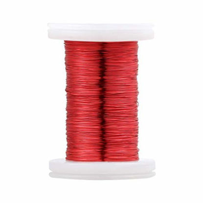 Picture of BNTECHGO 32 AWG Magnet Wire - Enameled Copper Wire - Enameled Magnet Winding Wire - 2 oz - 0.0078" Diameter 1 Spool Coil Red Temperature Rating 155 Widely Used for Transformers Inductors