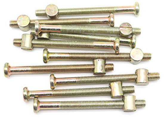 Picture of 10-Pack M6-1.0 x 75mm Allen Head Furniture Cot Crib Bed Bolt Barrel Nut, Hex Key Drive Socket Cap Bolts Screws for Crib Bed, Zinc Plated