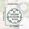 Picture of Do Not Touch Baby Signs-Stroller Tag, 2 Pack Greenery No Touching or Kissing Baby Sign, Stop No Touching Baby Car Seat Sign or Stroller Tag for Newborn Baby (5 Inches)