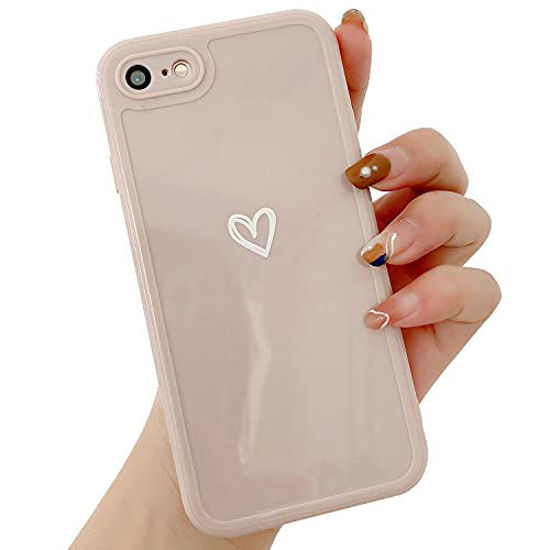 Picture of Compatible with iPhone 7/8/SE 2020 Case for Women Girls, Cute Love Heart Pattern Soft Slim TPU Protective Bumper Phone Case for iPhone 7/8/SE 2020 4.7-Pink