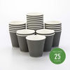 Picture of 8 Ounce Paper Coffee Cups, 25 Ripple Disposable Paper Cups - Leakproof, Recyclable, Gray Paper Hot Cups, Insulated, Matching Lids Sold Separately - Restaurantware