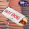 Picture of Eco-Friendly Classic Design Hot Dog Wrapper Sleeves 50 Pack by Avant Grub. Turn a Party into a Carnival with Paper HotDog Bags that Keep Your Fundraiser or Concession Stand Guests Mess-Free!