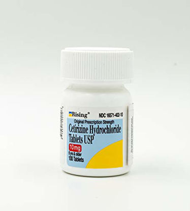 Picture of Rising Pharma - Cetirizine HCL 10 mg - Antihistamine Seasonal Allergy Tablets - 100 tablets