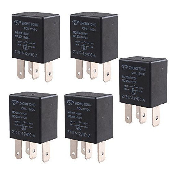 Picture of ESUPPORT Car Heavy Duty Relay Switch 12V 30A SPST 4Pin Waterproof Electrical Automotive Pack of 5