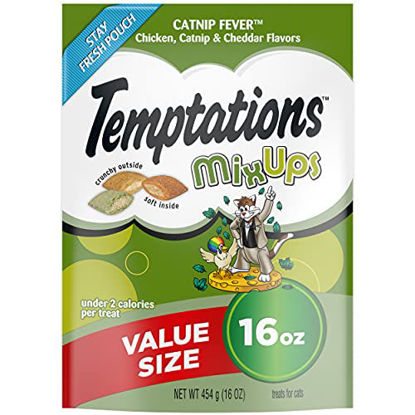 Picture of Temptations MIXUPS Crunchy and Soft Cat Treats Catnip Fever Flavor, 16 oz. Pouch