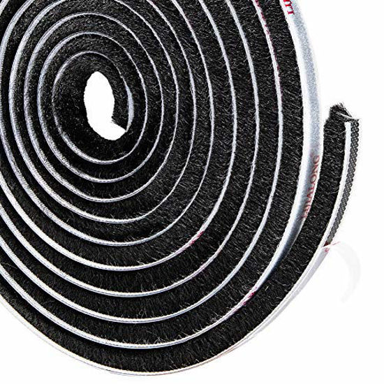 Picture of TORRAMI Brush Weather Stripping 11/32 inch x 11/32 inch x 16 ft Seal and Sound Proofing for Patio, Double, Sliding Doors Frame with High Density Felt, Black