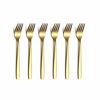 Picture of Berglander Gold Tea Fork, Stainless Steel Cake Fork Dessert Fork With Titanium Gold Plating 6.5 Inches Forks Pack of 6