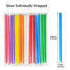 Picture of MYJIE 100 Pcs Jumbo Smoothie Straws Boba Straws,Individually Wrapped Multi Colors Disposable Plastic Large Wide-mouthed Milkshake Bubble Tea Drinking Straw(0.43" Diameter and 9.45" long)