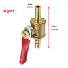 Picture of Antrader 4 Pcs Forged Brass Ball Valve Mini Shut Off Switch, 1/4" Hose Barb x 1/4" Hose Barb, 180 Degree Operation Handle